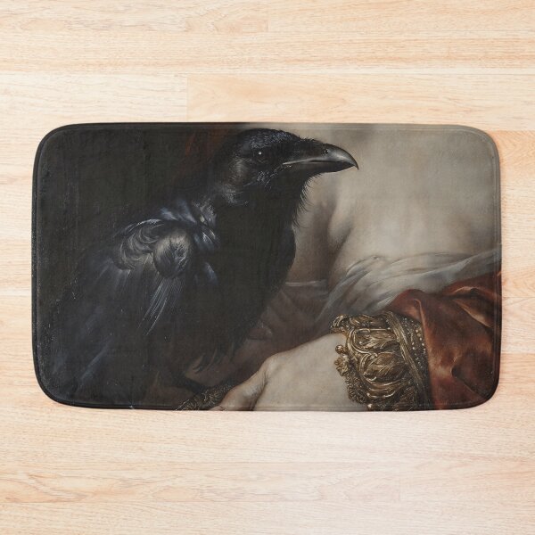 Item preview, Black Raven on Hand Gothic Oil Painting Dark Academia Wall Art designed and sold by DarkHolyQueen.