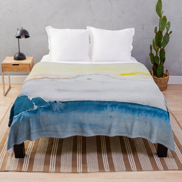 Item preview, Misty Coast – Watercolor Mountain and Sea Sunset Landscape designed and sold by BuckaBaby.