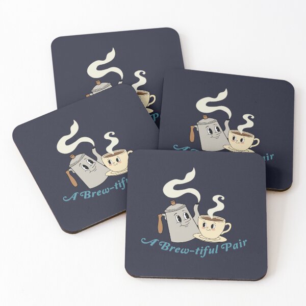 Item preview, A Brew-tiful Pair | Vintage Rubber Hose Coffee Cartoon | Cute Retro Coffee Lovers designed and sold by Hallowed Artistry.