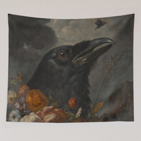 Item preview, Black Raven and Moody Flowers Gothic Dark Academia Aesthetic designed and sold by DarkHolyQueen.