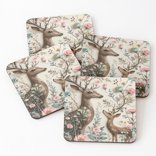 Item preview, Whimsical Woodland Dance of Nature Deer and Blossoms A Serene Encounter designed and sold by Matt_Smith.