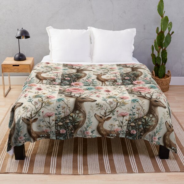 Item preview, Whimsical Woodland Dance of Nature Deer and Blossoms A Serene Encounter designed and sold by Matt_Smith.