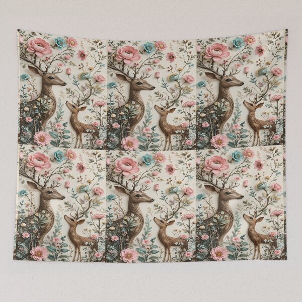 Item preview, Whimsical Woodland Dance of Nature Deer and Blossoms A Serene Encounter designed and sold by Matt_Smith.
