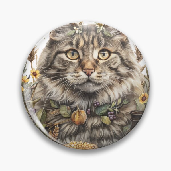Item preview, Lammas Lughnasadh celebration cat familiar designed and sold by Petal Ink Press.