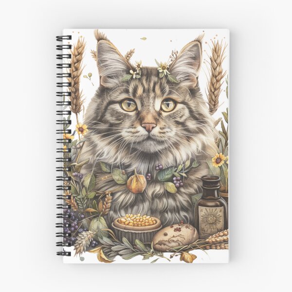 Item preview, Lammas Lughnasadh celebration cat familiar designed and sold by Petal Ink Press.