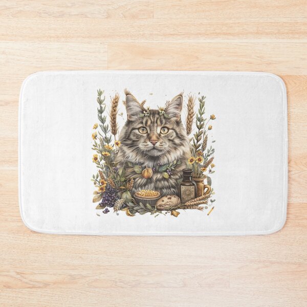 Item preview, Lammas Lughnasadh celebration cat familiar designed and sold by Petal Ink Press.