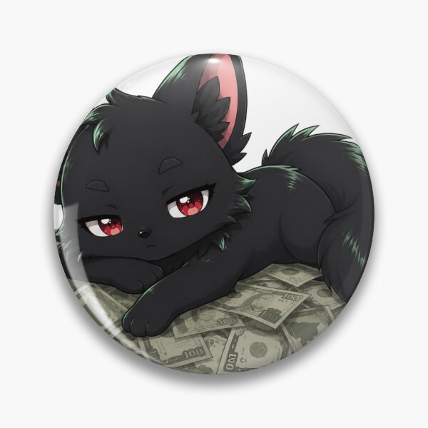 Item preview, Cute Black Fox on Money | Original Mascot designed and sold by artistanithe.