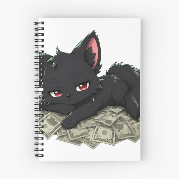 Item preview, Cute Black Fox on Money | Original Mascot designed and sold by artistanithe.