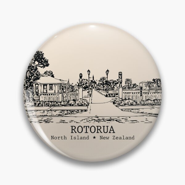 Item preview, Rotorua NZ - Vintage Ink Cityscape designed and sold by Lakeric.