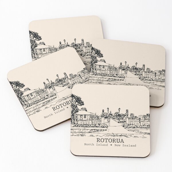 Item preview, Rotorua NZ - Vintage Ink Cityscape designed and sold by Lakeric.