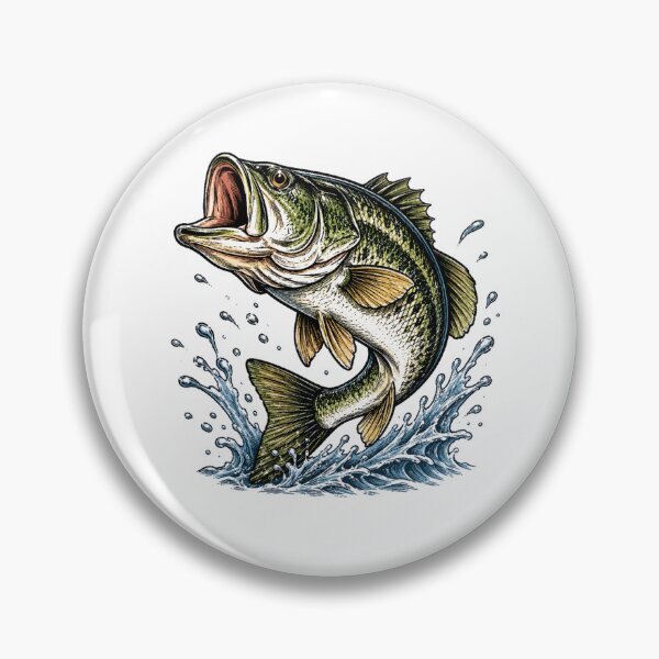 Item preview, Vintage Bass Jumping Through Waves Fishing Adventure designed and sold by Moizento.