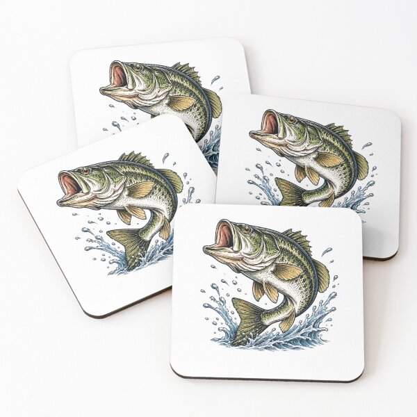 Item preview, Vintage Bass Jumping Through Waves Fishing Adventure designed and sold by Moizento.