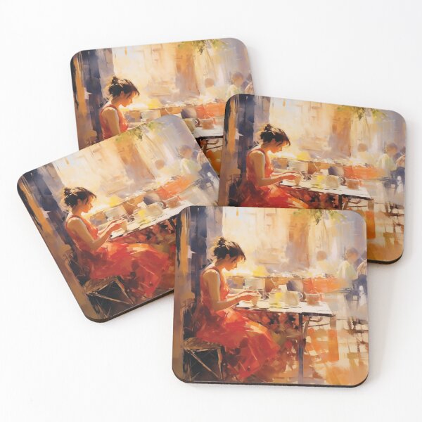 Item preview, Woman at a Sunny Café Terrace designed and sold by AniDragonfly.