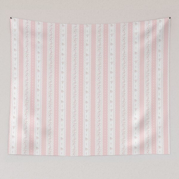 Item preview, Pink Floral Lace Stripe Seamless Pattern  designed and sold by Akikoart7.