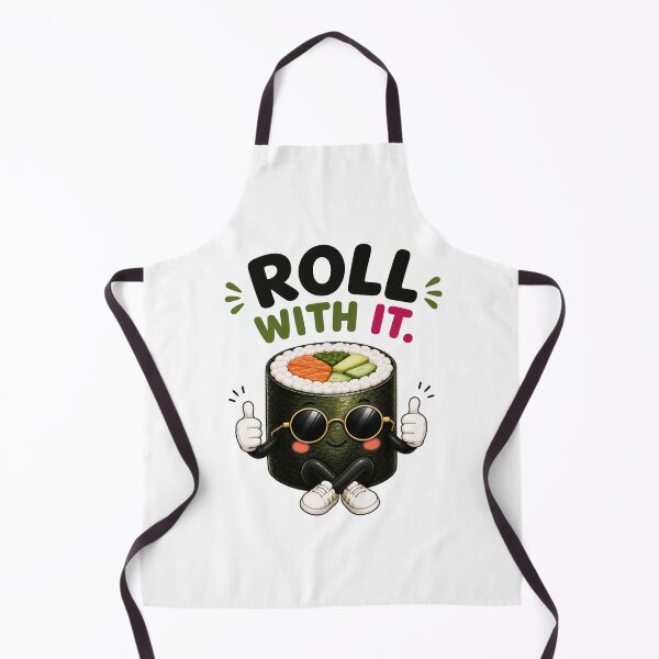 Item preview, Roll With It Funny Sushi Roll Cute Sushi Pun Cartoon designed and sold by RoPrincess.