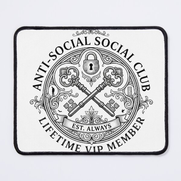 Item preview, Anti Social VIP Club Crest Vintage Introvert Lifetime Member Badge designed and sold by WorldShop17.