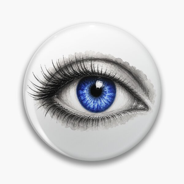 Item preview, Blue Eye Watercolor Illustration – Striking Sapphire Iris Fashion Art designed and sold by FernLiz.