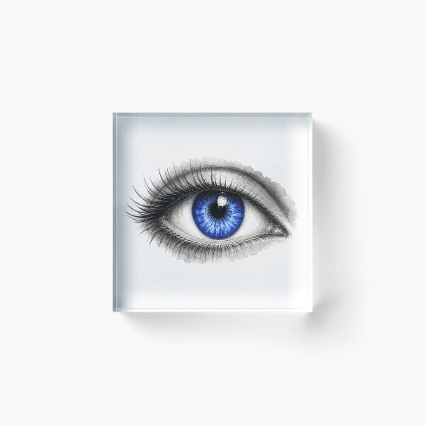 Item preview, Blue Eye Watercolor Illustration – Striking Sapphire Iris Fashion Art designed and sold by FernLiz.