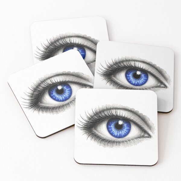 Item preview, Blue Eye Watercolor Illustration – Striking Sapphire Iris Fashion Art designed and sold by FernLiz.