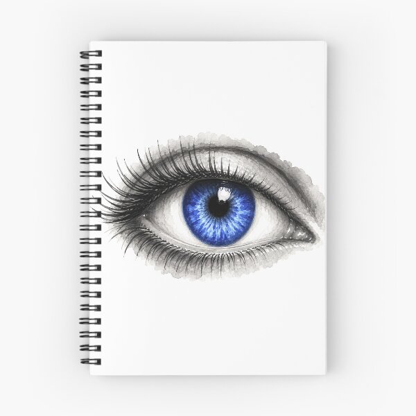 Item preview, Blue Eye Watercolor Illustration – Striking Sapphire Iris Fashion Art designed and sold by FernLiz.