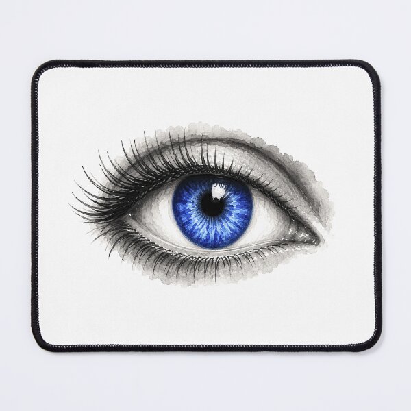 Item preview, Blue Eye Watercolor Illustration – Striking Sapphire Iris Fashion Art designed and sold by FernLiz.