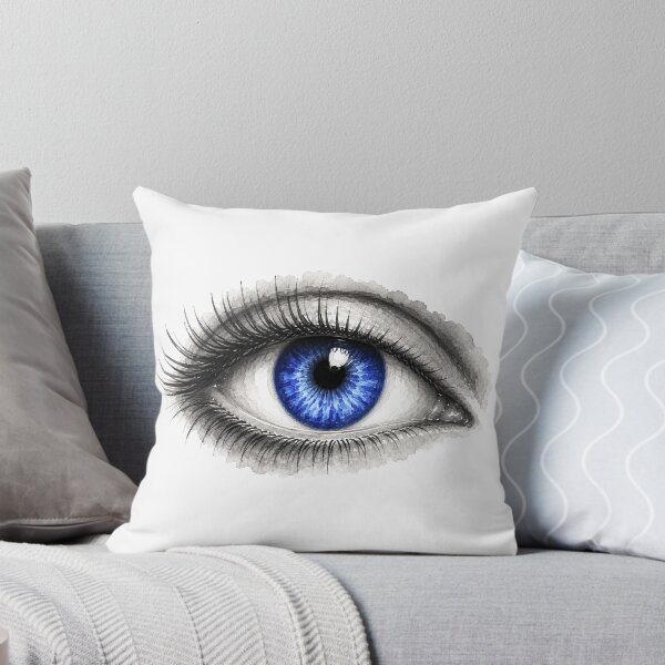 Item preview, Blue Eye Watercolor Illustration – Striking Sapphire Iris Fashion Art designed and sold by FernLiz.