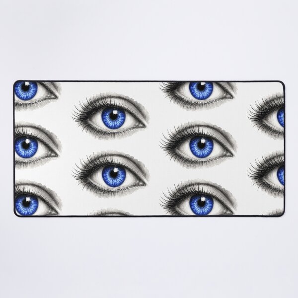 Item preview, Blue Eye Watercolor Illustration – Striking Sapphire Iris Fashion Art designed and sold by FernLiz.