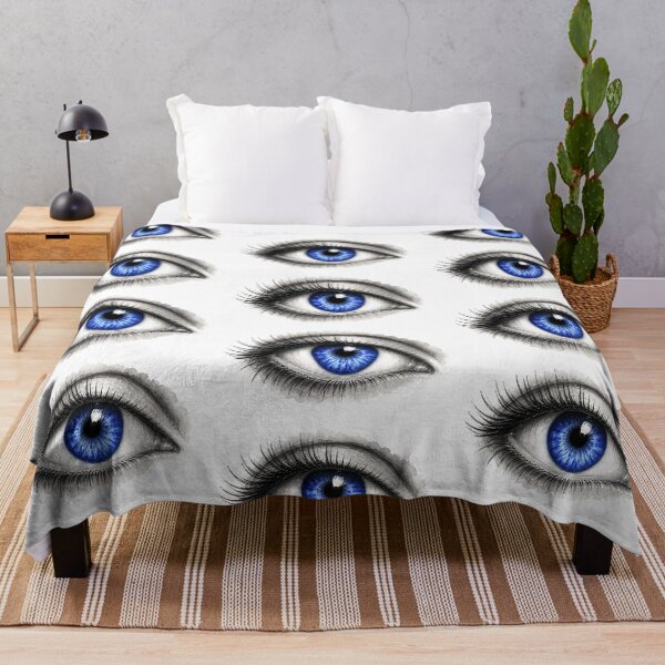 Item preview, Blue Eye Watercolor Illustration – Striking Sapphire Iris Fashion Art designed and sold by FernLiz.