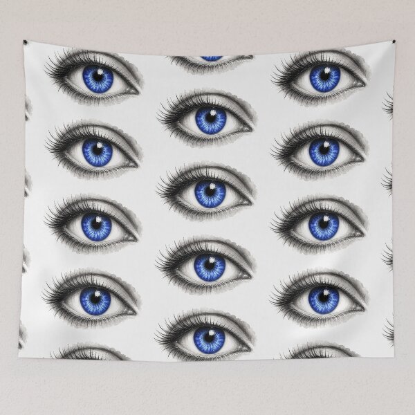 Item preview, Blue Eye Watercolor Illustration – Striking Sapphire Iris Fashion Art designed and sold by FernLiz.