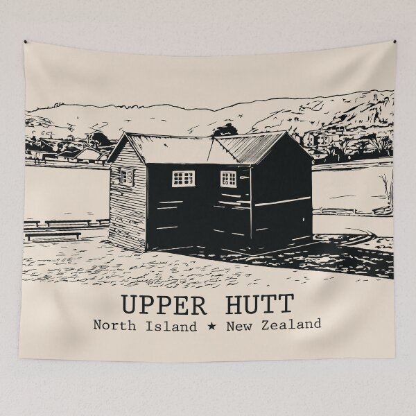 Item preview, Upper Hutt NZ - Vintage Ink Cityscape designed and sold by Lakeric.
