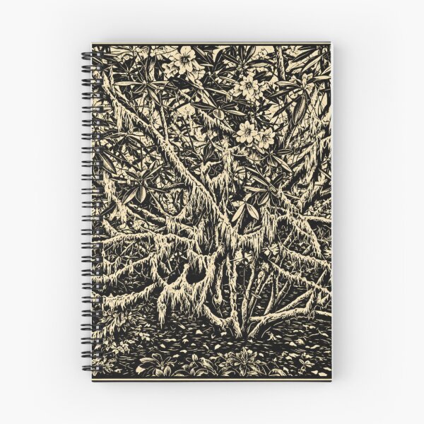 Item preview, Mossy Flowering Bush | Botanical Linocut designed and sold by Linoluca.