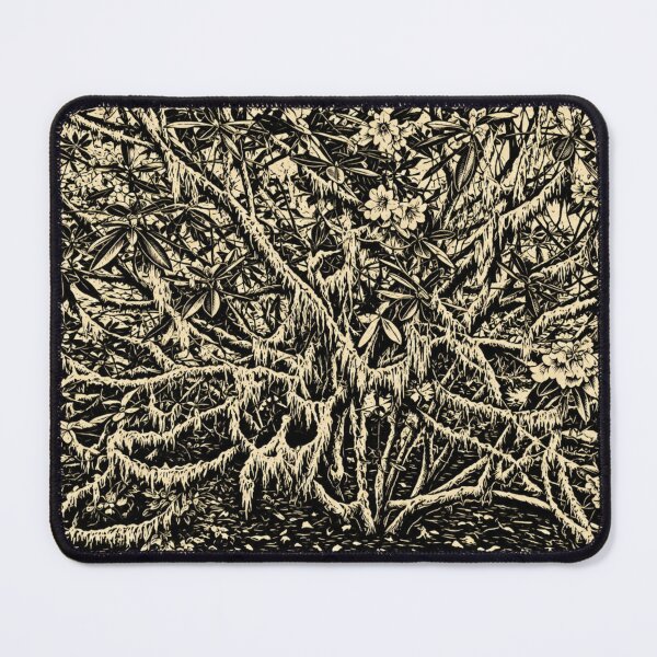 Item preview, Mossy Flowering Bush | Botanical Linocut designed and sold by Linoluca.