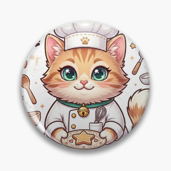 Item preview, Cute Chef Cat Die-Cut Sticker designed and sold by Arts121.