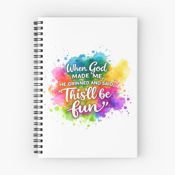 Item preview, when god made me he grinned and said this'll be fun,Funny Faith  designed and sold by CloudyPress.