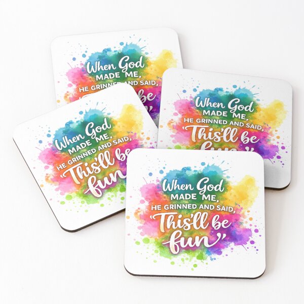 Item preview, when god made me he grinned and said this'll be fun,Funny Faith  designed and sold by CloudyPress.