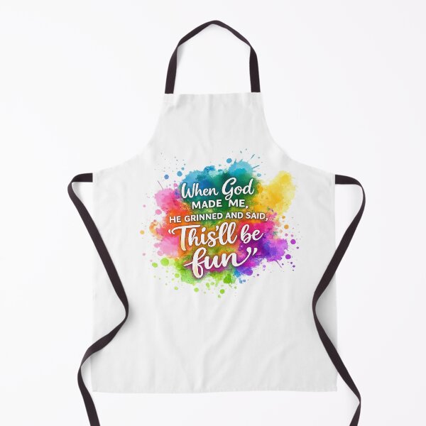 Item preview, when god made me he grinned and said this'll be fun,Funny Faith designed and sold by CloudyPress.