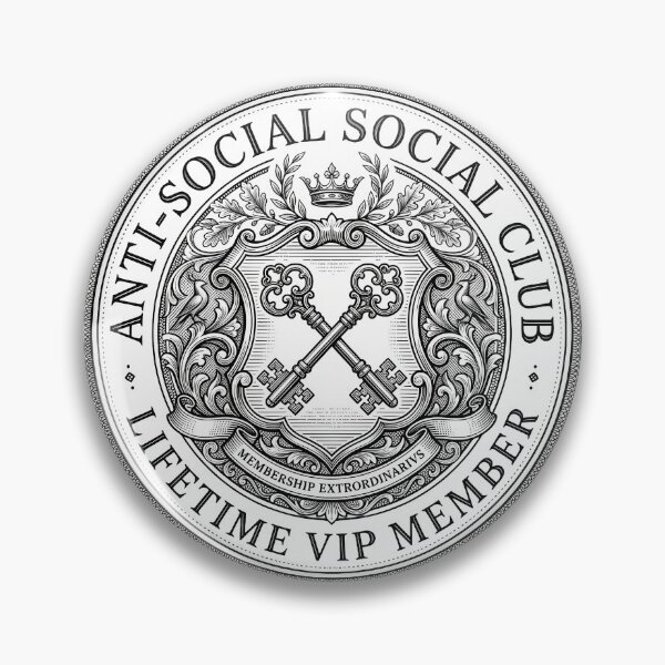 Item preview, Copy of Anti Social VIP Club Crest Vintage Introvert Lifetime Member Badge designed and sold by WorldShop17.