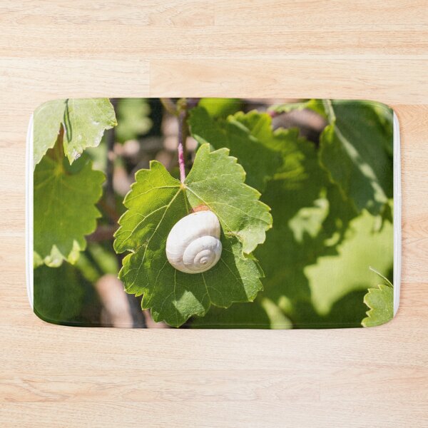Item preview, White Snail On Green Leaf Close-Up Macro Photo Showing Spiral Shell And Garden Nature Details designed and sold by Nmallia.