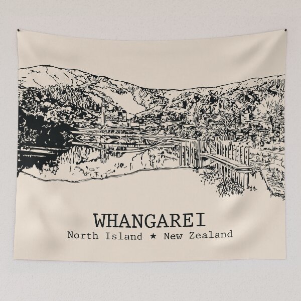 Item preview, Whangarei NZ - Vintage Ink Cityscape designed and sold by Lakeric.