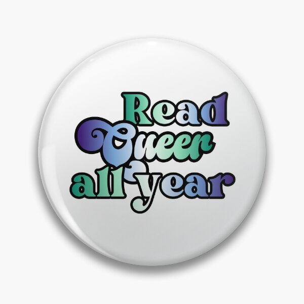 Item preview, Read Queer All Year - gay / achillean/ mlm pride flag script design designed and sold by art by hannah lang.