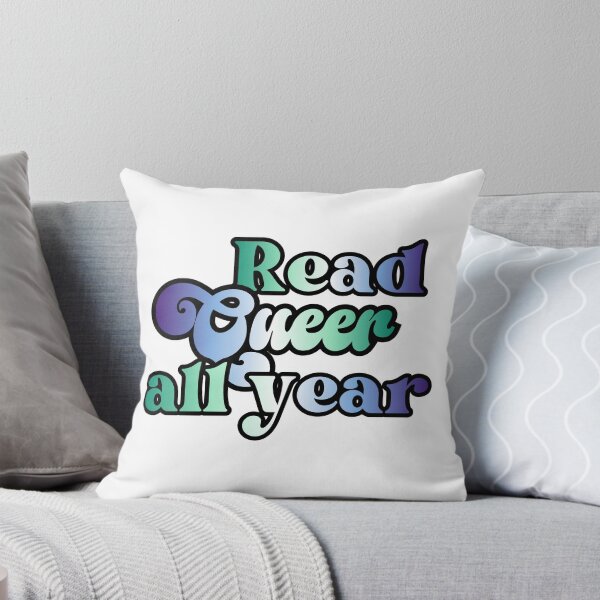 Item preview, Read Queer All Year - gay / achillean/ mlm pride flag script design designed and sold by art by hannah lang.