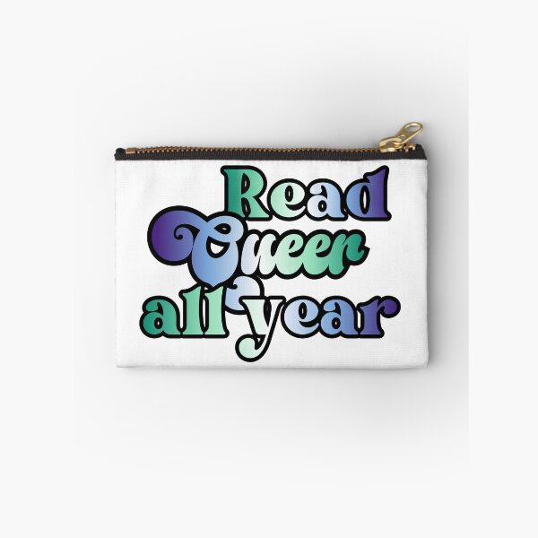 Item preview, Read Queer All Year - gay / achillean/ mlm pride flag script design designed and sold by art by hannah lang.