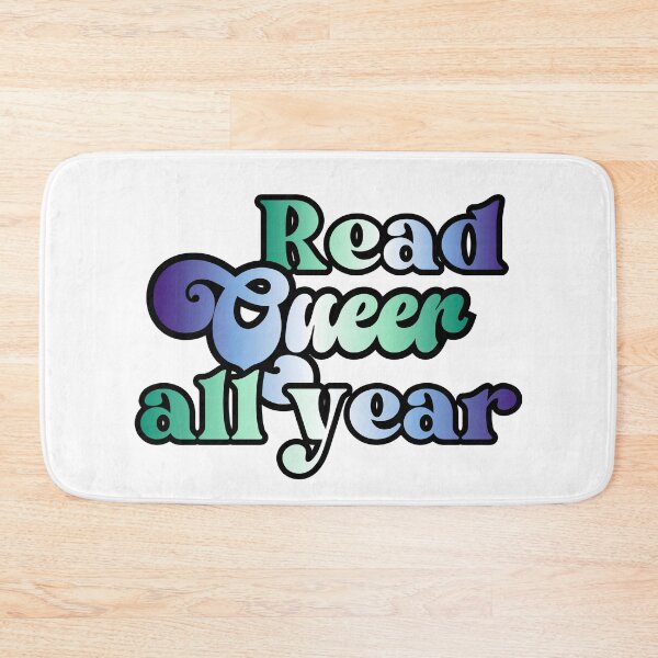 Item preview, Read Queer All Year - gay / achillean/ mlm pride flag script design designed and sold by art by hannah lang.