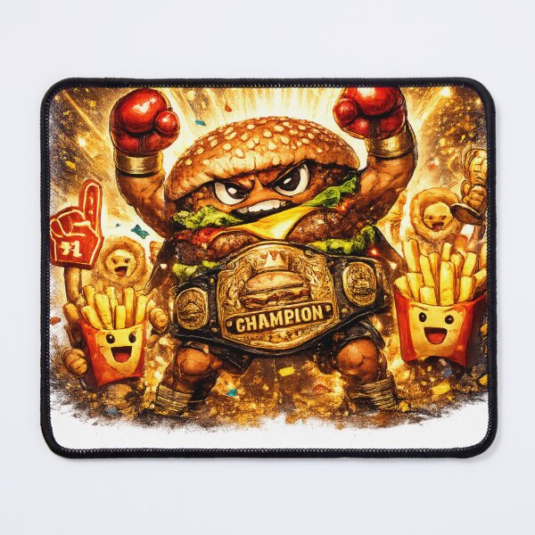 Item preview, Heavyweight Champion Burger Boxing T-Shirt | Athletic Food Lover Tee designed and sold by irfanshikh.