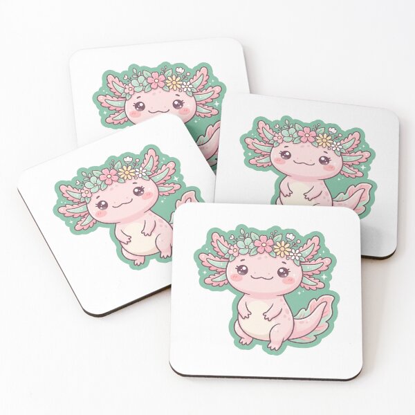 Item preview, A cute axolotl wearing a flower crown designed and sold by Magimel.