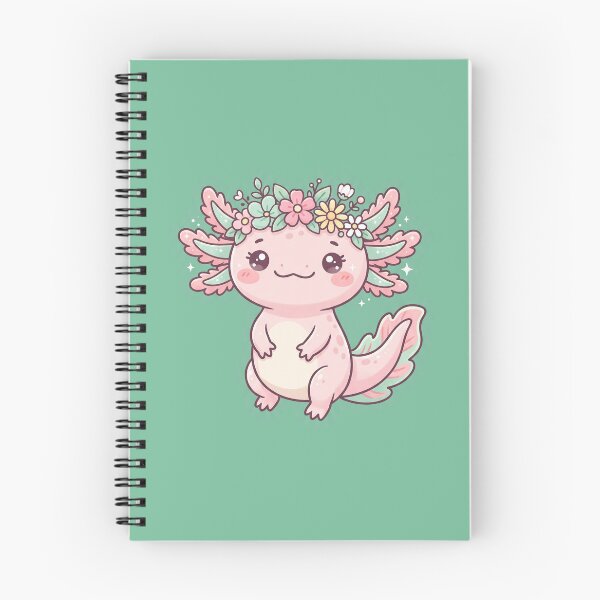 Item preview, A cute axolotl wearing a flower crown designed and sold by Magimel.