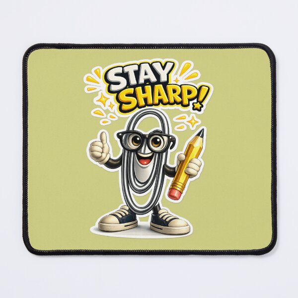 Item preview, Stay Sharp Paperclip Mascot designed and sold by TinyHeroLab.