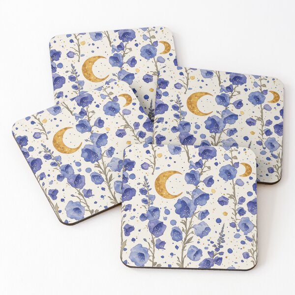 Item preview, Midnight Lunar Botanical Watercolor Study - Dark Cottagecore Aesthetic designed and sold by thepixelcloset.