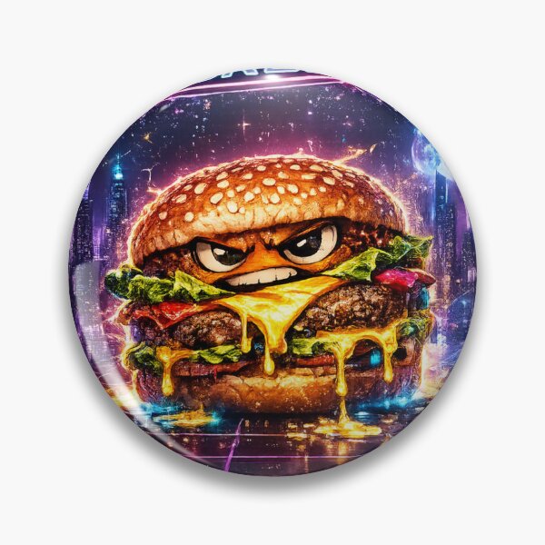 Item preview, Cyberpunk Burger Neon T-Shirt | Sci-Fi Food Graphic Apparel designed and sold by irfanshikh.
