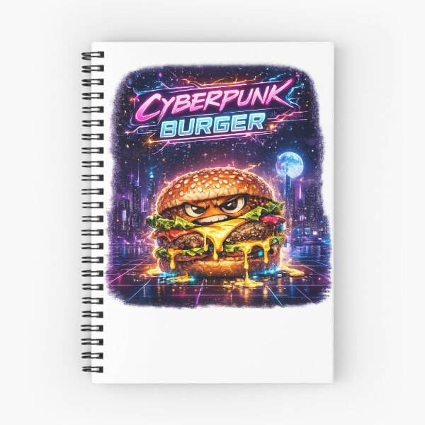 Item preview, Cyberpunk Burger Neon T-Shirt | Sci-Fi Food Graphic Apparel designed and sold by irfanshikh.